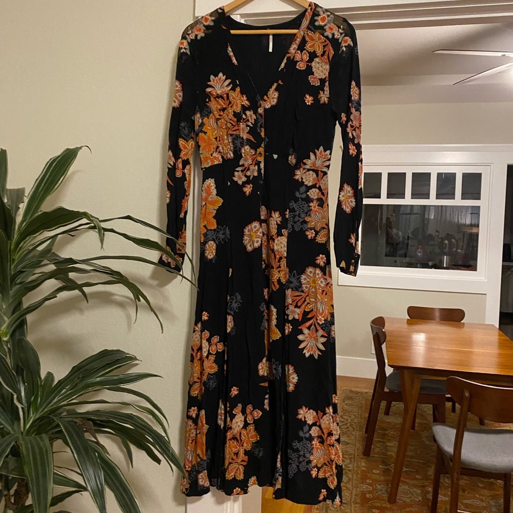 Free People Floral Midi Dress Size 6